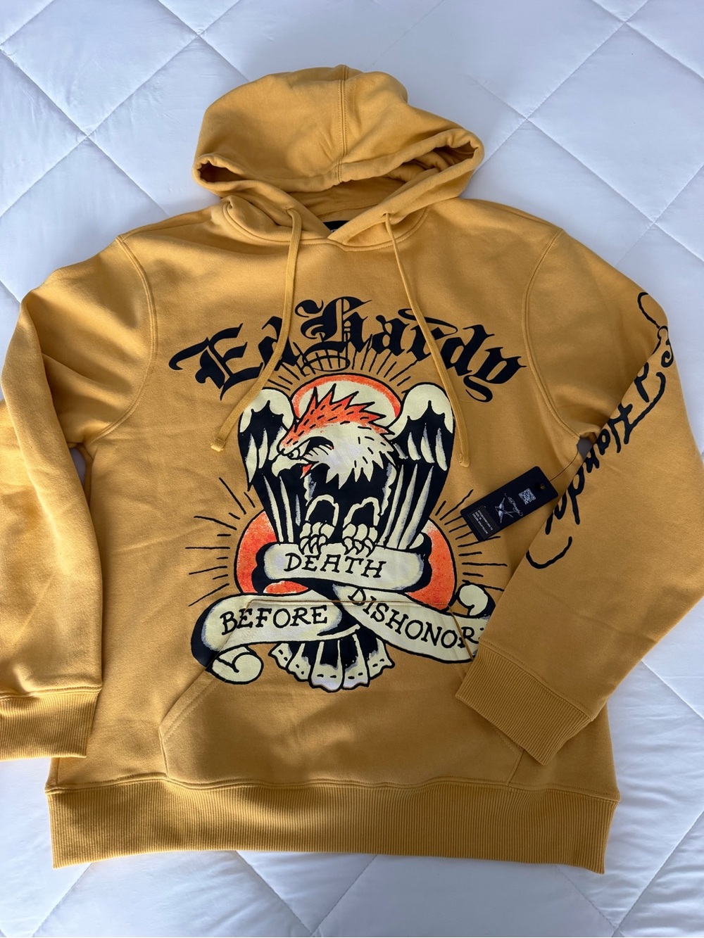 Ed Hardy Death Before Dishonor Eagle Graphic Hoodie Medium NWT